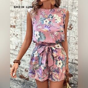 SHEIN Dusty Pink Floral Blouse